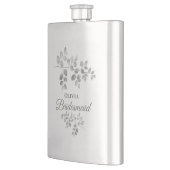 Modern Silver Floral Bridesmaid Flask Flacon (Links)