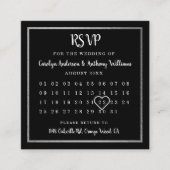 Modern Silver Foil Calendar RSVP Informatiekaartje (Voorkant)