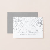 Modern Silver Foil Confetti Stippen bruiloft Dank  Folie Kaarten (Voorkant met envelop)