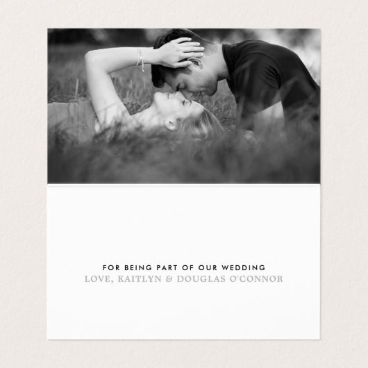Modern Silver Foil Script Weddenschap Hartelijk da Visitekaartjes (Binnenkant ongevouwen)