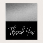 Modern Silver Foil Script Weddenschap Hartelijk da Visitekaartjes (Buitenkant ongevouwen)