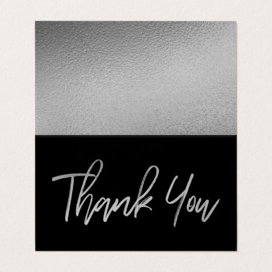 Modern Silver Foil Script Weddenschap Hartelijk da Visitekaartjes (Buitenkant ongevouwen)