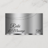 Modern Silver Glamoureus met Initialen Stijlvol Visitekaartje (Voorkant)