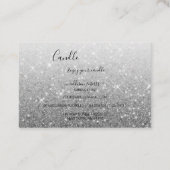 Modern Silver Glitter Candle Care Visitekaartje (Achterkant)