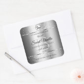 Modern Silver Glitter Monogram Product Labels Logo (Envelop)