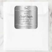 Modern Silver Glitter Monogram Product Labels Logo (Tas)