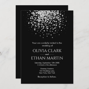 Modern Silver Glitter Night Sky Kaart