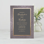 Modern Silver Glitter Thick Border Afstuderen Kaart (Staand voorkant)