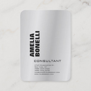 Modern Silver Grey Bold Minimalist Professional Visitekaartje