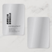 Modern Silver Grey Bold Minimalist Professional Visitekaartje (Voorkant / Achterkant)