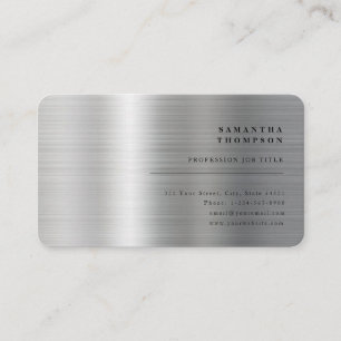 Modern Silver Grey Metal Visitekaartje