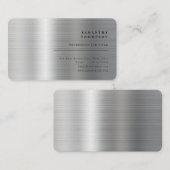 Modern Silver Grey Metal Visitekaartje (Voorkant / Achterkant)