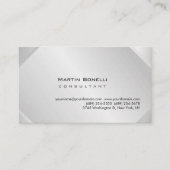 Modern Silver Grey Minimalist Simple Consultant Visitekaartje (Voorkant)