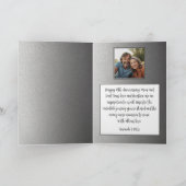 Modern Silver Heart 25th Wedding Jubileum Kaart (Binnen)