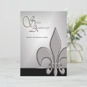 Modern Silver Jubileum Fleur de Lis Kaart (Staand voorkant)