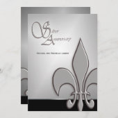Modern Silver Jubileum Fleur de Lis Kaart (Voorkant / Achterkant)