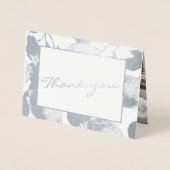 Modern Silver Lemons & Foliage Weddenschap Echt Folie Kaarten (Voorkant)