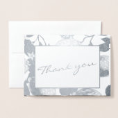 Modern Silver Lemons & Foliage Weddenschap Echt Folie Kaarten (Voorkant met envelop)