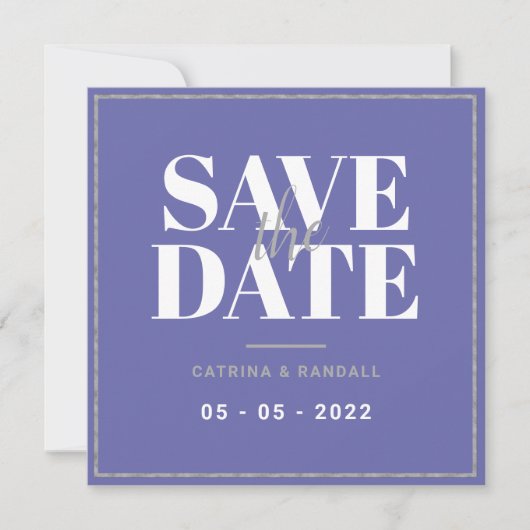 Modern Silver Lijst Wedding Save the Date Kaart (Voorkant)