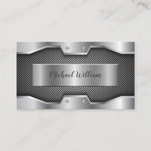 Modern Silver Metal Professional Visitekaartje