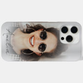 Modern Silver Metallic One Photo Jouw naam Case-Mate iPhone Case (Achterkant (horizontaal))