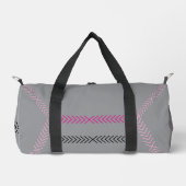 Modern Silver  Pink Sripe Travel Duffle Bag  Plunjezak (Voorkant)