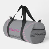 Modern Silver  Pink Sripe Travel Duffle Bag  Plunjezak (Rechterhoek)