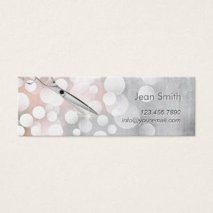 Modern Silver Scissor Hair Stylist Appointment Mini Visitekaartjes