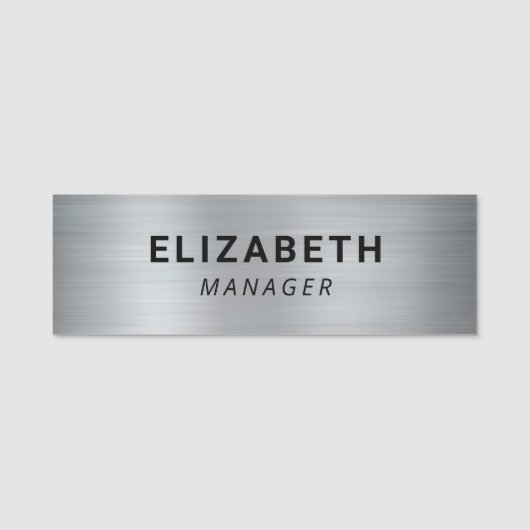 Modern Silver Simple Naamplaatje (Voorkant)