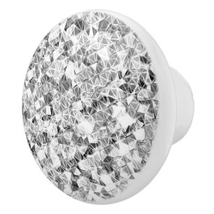 Modern Silver Sparkle Keramische Knop