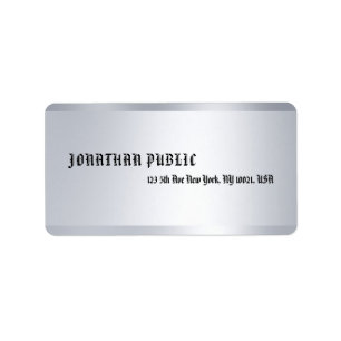 Modern Silver Stijlvolle Minimalistische Sjabloon Etiket