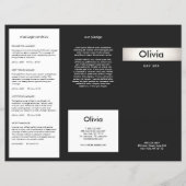 Modern Silver Stripe Hair Salon Tri-Fold Brochure (Voorkant)