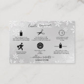 Modern Silver Winter Snowflakes Visitekaartje (Voorkant)