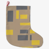 Modern, simpel, cool geometric yellow gray pattern grote kerstsok (Voorkant)