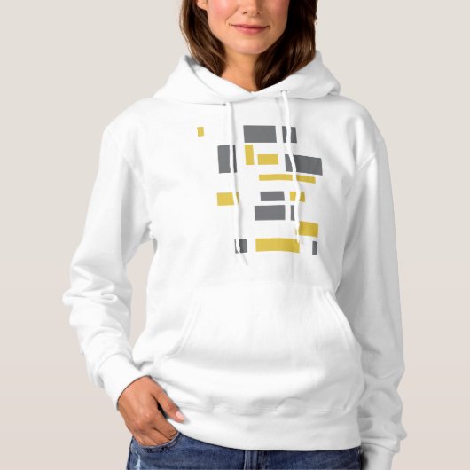 Modern, simpel, cool geometric yellow gray pattern hoodie (Voorkant)
