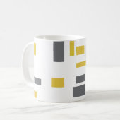 Modern, simpel, cool geometric yellow gray pattern koffiemok (Voorkant links)