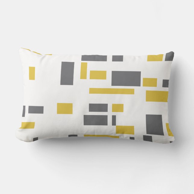Modern, simpel, cool geometric yellow gray pattern kussen (Voorkant)