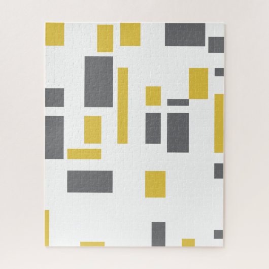 Modern, simpel, cool geometric yellow gray pattern legpuzzel (Verticaal)