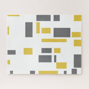 Modern, simpel, cool geometric yellow gray pattern legpuzzel