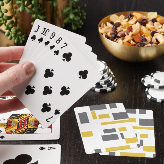 Modern, simpel, cool geometric yellow gray pattern pokerkaarten (Insitu)