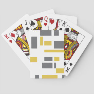 Modern, simpel, cool geometric yellow gray pattern pokerkaarten