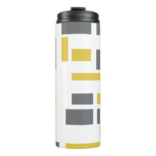 Modern, simpel, cool geometric yellow gray pattern thermosbeker