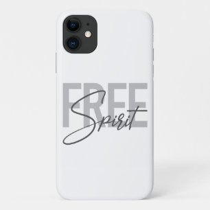 Modern, simpel, cool typography of Free Spirit iPhone 11 Hoesje