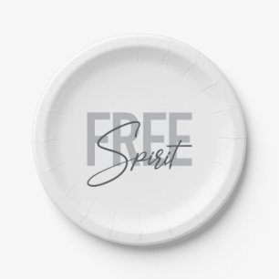 Modern, simpel, cool typography of Free Spirit Papieren Bordje