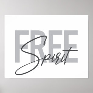 Modern, simpel, cool typography of Free Spirit Poster