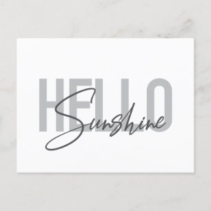 Modern, simpel, coole typograaf Hello Sunshine Briefkaart