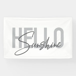 Modern, simpel, coole typograaf Hello Sunshine Spandoek