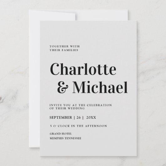 Modern, simpel, elegante Einladung Kaart (Voorkant)