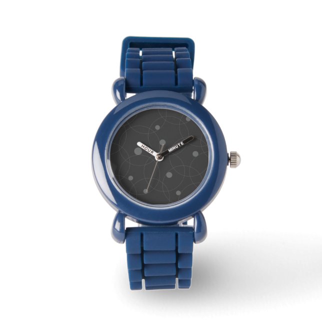 Modern, simpel, playful, fun pattern of circle horloge (Voorkant)