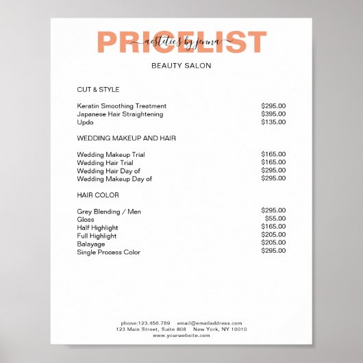 Modern Simpel Preishear Poster (Voorkant)